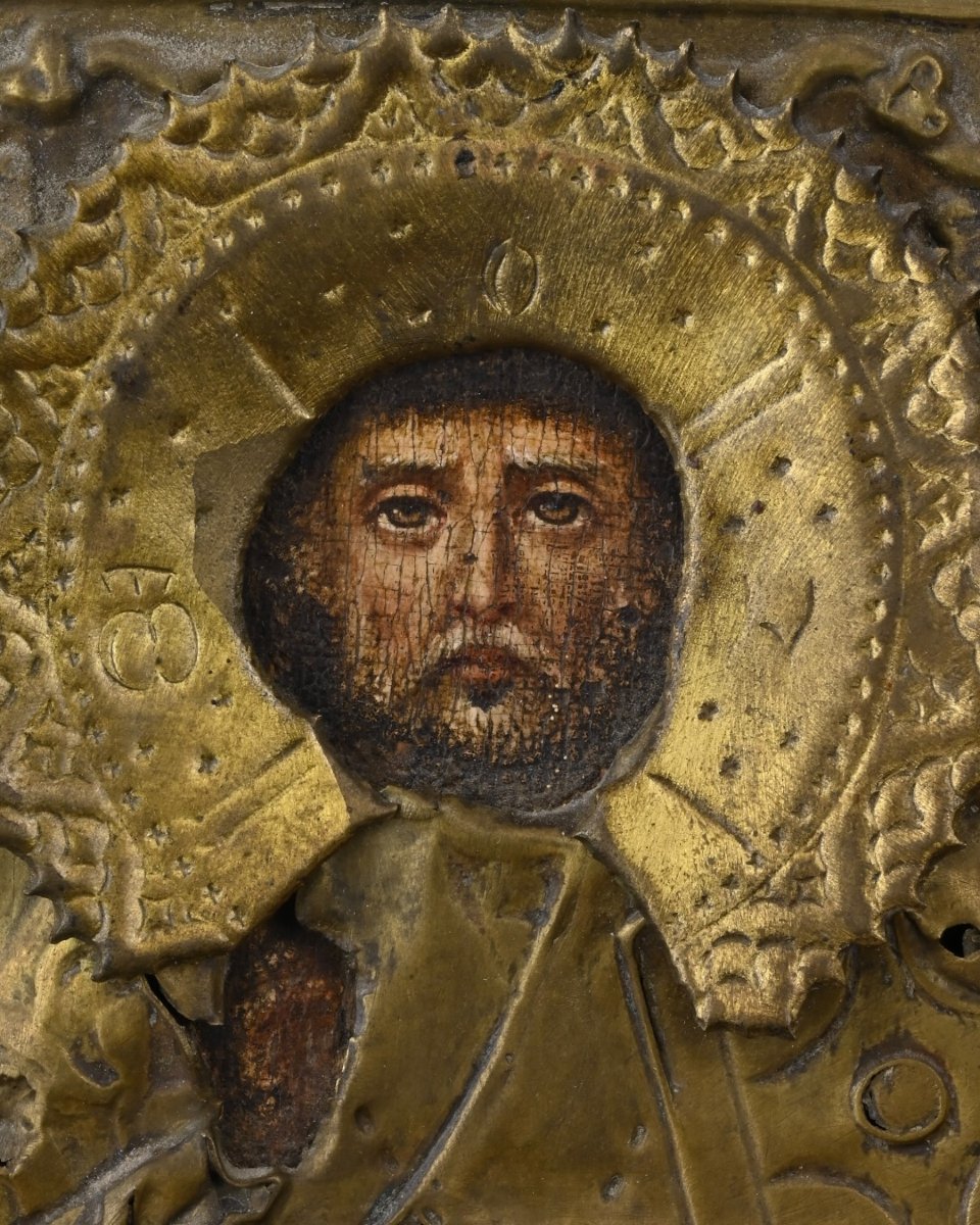 Icona Russa Raffigurante S.Nicola - Russia XVIII Secolo -photo-2